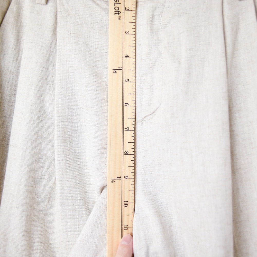 Banana Republic Linen Cotton Wide Leg Pants Women 2 P Beige Pleated Minimalist - Picture 9 of 12